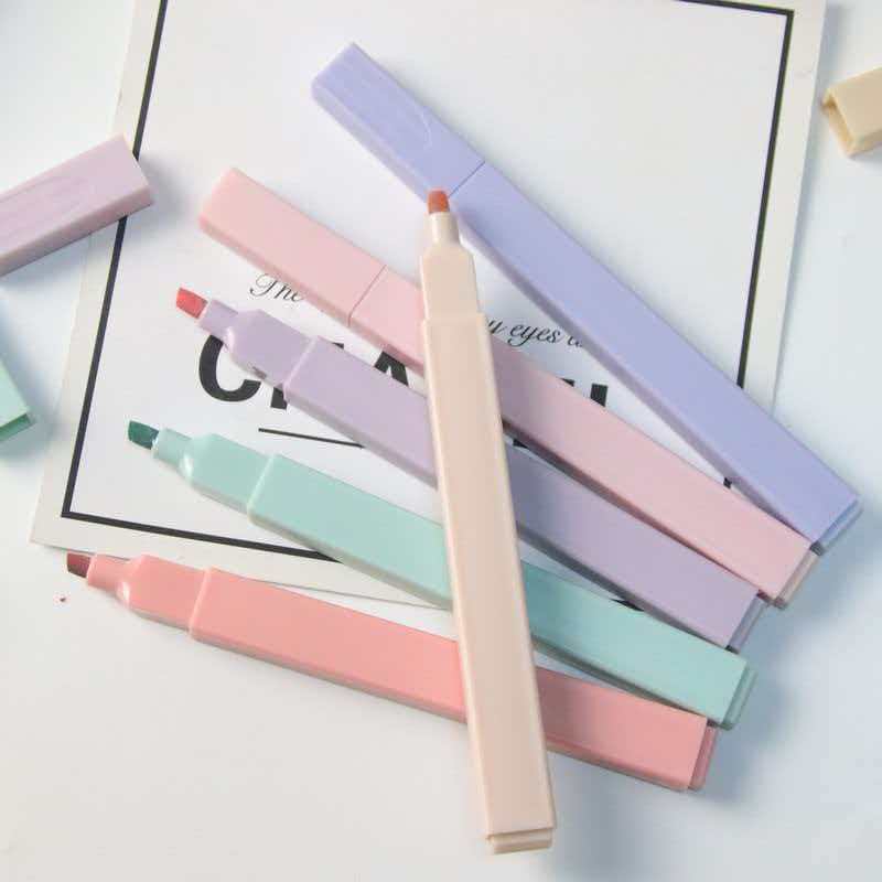 Pastel Highlighter Marker - Single Color, Aesthetic Dual Tip Marker
