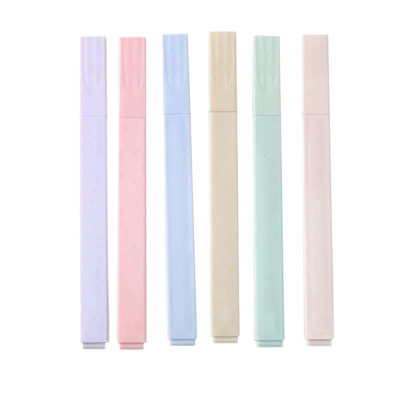Pastel Highlighter Marker - Single Color, Aesthetic Dual Tip Marker